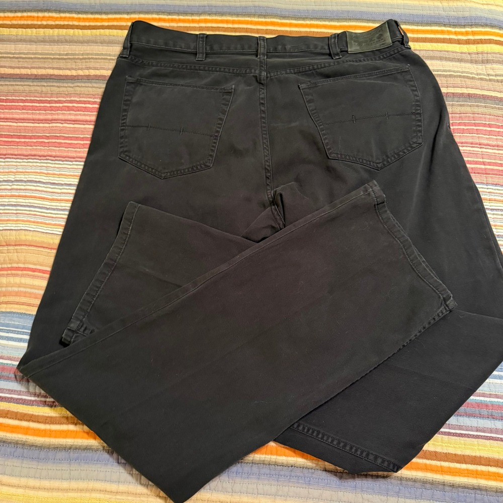 Vintage Polo Ralph Lauren Mens Chinos Pants Black Straight Fit Size 36 34 Cotton
